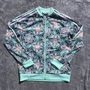 Adidas Tropical Parrot Print Zip-Up Track Jacket – Size Large (13–14)